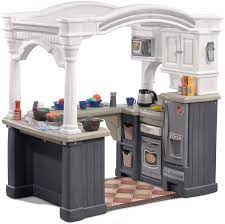 Amazon Com Step2 Grand Walk In Kitchen Playset Toys Games Play Kitchen Kids Play Kitchen Grey Kitchens