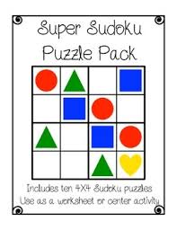 Try the squiggly puzzles for a slightly different feel. Sudoku Elementary Worksheets And Center 4x4 Puzzles With Shapes Elementary Worksheets Math Center Activities Critical Thinking Activities