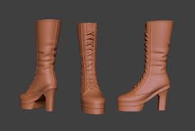 Stylized Boot 3 3d Model Obj Ztl 1 Boots Stylized Model