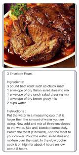 3 Envelope Roast Made This Last Night With The Zucchini Casserole George And I Both Really Enjoyed It Pot Roast Recipes Crockpot Recipes Slow Cooker Recipes