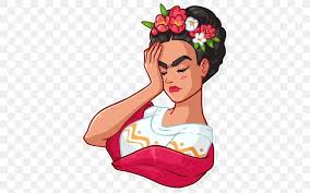 What was frida kahlo's most famous artwork? Frida Kahlo Telegram Sticker Vkontakte Clip Art Png 512x512px Watercolor Cartoon Flower Frame Heart Download Free