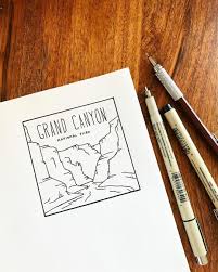 Minimalist Grand Canyon National Park Illustration By Deanna Jensen Dearsummit On Instagram Grand Canyon Book Stamp Bullet Journal Doodles