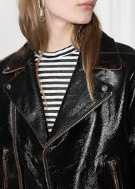 Patent Leather Biker Jacket Jackets Leather Jacket Black Leather Jacket