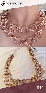 Rose Gold Plated Necklace Chunky Necklace Never Been Used Inc Accessories Gold Plated Necklace Rose Gold Plates Necklace