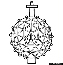 The cricket in times square pages coloring template. Time Square Ball Online Coloring Page