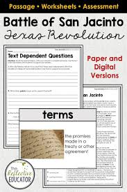 Battle Of San Jacinto Texas Revolution In 2020 Social Studies Worksheets Elementary Social Studies Lessons Upper Elementary Social Studies