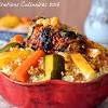 Fold in couscous, tomatoes, 1/2 cup mint, 1/2 cup parsley, cucumbers, nuts and a large pinch of salt. 3