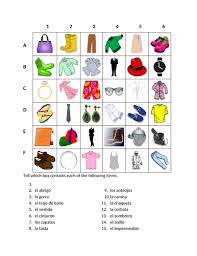 Ropa Clothing In Spanish Find It Worksheet Worksheets Vocabulary Words Clothes Worksheet
