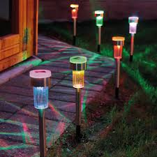 Set Of 6 Colour Changing Solar Stake Lights Garden Furniture 12 Volt Battery Charger Usb Panel Outdoor Gear Powered Ireland String Asda Expocafeperu Com