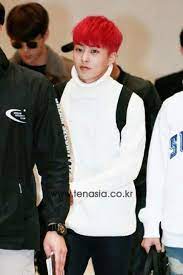 During an interview for tv report, d.o. Xiumin Dyed His Hair Red Red Hair Men Exo Hair Red Hair Kpop