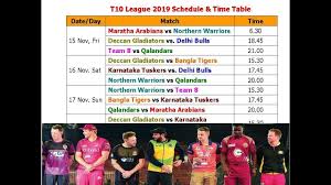 View the latest premier league tables, form guides and season archives, on the official website of the premier league. Learn New Things T10 League 2019 Schedule Time Table