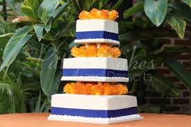 Dreamstime is the world`s largest stock photography community. Beautiful Orange Blue And White Wedding Cake