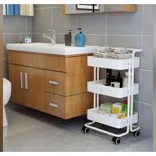 Can i distribute ikea products? Lowest Price White Colour 3 Storey Mobile Trolley Kitchen Rack Ikea Inspired Shopee Singapore