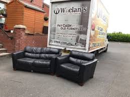 Explore our range of leather armchairs and leather recliner chairs at ikea. 2 Seater Sofa And Armchair In Black Leather Whelans Quality Used Furniture