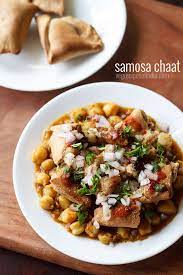 Like pakora, bajji, samosa, vada, chakli, murukku, bonda, sandwiches, cutlets, kababs and many more Samosa Chaat