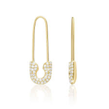 Check spelling or type a new query. 14kt Gold And Diamond Safety Pin Fashion Earring On Sale Overstock 23553826