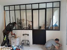 verriere d interieur de type atelier d artiste 9 travees et porte incorporee world metal concept verriere verrieres interieure cloison verriere