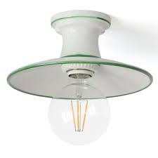 The type shown attaches with a nut and threaded post. Rural Porcelain Ceiling Fixture From Italy Bilancia Casa Lumi