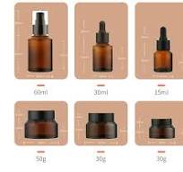 Simple Style Amber Slanted Shoulder Skincare Glass Bottle Set