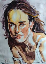 Elizabeth I — red hair, a face painted with poisonous white lead, cigarette  in her mouth. Oli