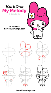 How To Draw My Melody From Sanrio In 2020 Hello Kitty Drawing Kitty Drawing Kawaii Drawings