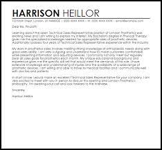 Technical Sales Representative Cover Letter Sample Cover Letter Templates Examples