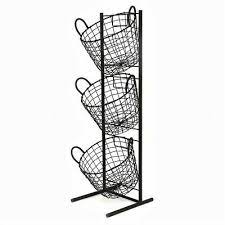 Spectrum décor classic kitchen scroll fruit metal bowl design storage medium black basket 3 Tier Metal Wire Fruit Vegetable Basket Bowl Rack Stand Kitchen Storage Unit 5024418221654 Ebay