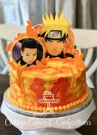 Anime Naruto Birthday Cake With Cookie Toppers Anime Cake Naruto Birthday Birthday Cake
