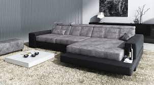 *die gesamte garnitur ist mit leder bezogen. Bayern Iii Ecksofa Leder Und Stoff Kombination Von Bullhoff Designsofa Mit Hocker Und Led Wohnmeile De