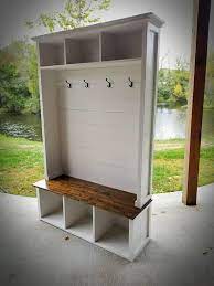 Hall Tree With Bench And Storage Free Shipping Farmhouse Etsy Hall Tree Mudroom Decor Farmhouse Hall Trees
