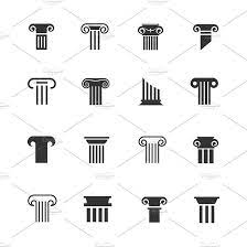 Ancient Column Icons Ancient Logo Law Icon Branding Design Logo