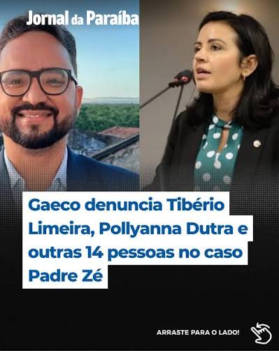 O Gaeco do Ministério Público da Paraíba denunciou a secretária de Desenvolvimento Humano, Pollyanna Dutra, o secretário de Administração, Tibério Limeira, e outras 14 pessoas por suspeita de envolvimento em um esquema