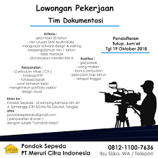 Rans entertainment merupakan rumah produksi milik raffi ahmad dan nagita slavina yang dibentuk pada tahun 2015. Lowongan Kerja Tim Dokumentasi Pondok Sepeda Pondok Sewa Sepeda Jakarta