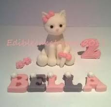 Decorated with fresh raspberries, meringue cookies, and edible flowers, this pink velvet cake would be a fun and cheerful addition to any bridal shower or birthday party. Handmade Edible Cat Cake Topper Birthday Christening Decoration Ebay