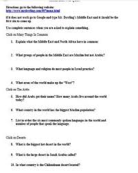 Middle East Webquest And Answer Sheet Webquest Middle East This Or That Questions