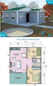 Mp3 49 Square Meters 2 Bedrooms 1 Bathroom Combined Lounge Kitchen Veranda Bedroom 1 12m Architectural House Plans My House Plans Tiny House Floor Plans