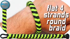 Check out this tutorial for details. Diy A Flat 4 Strand Round Braid Paracord Bracelet World Of Paracord How To Make Paracord Bracelet Tu Youtube