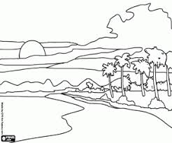 Paisaje De Costa Para Colorear