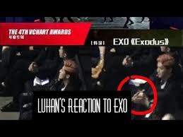 160410 luhan reaction to exo the 4th vchart awards