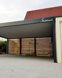 Our portfolio includes carports, garages, barns, and all variety of metal buildings for your personal, commercial, and industrial use. Doppel Carport Metall Holz Anbau Aue Flachdach Modern Stahlzart