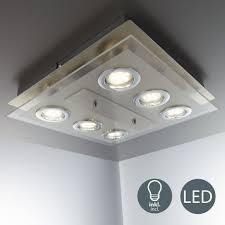 Mit dieser hilfe kann wirklich jeder eine deckenlampe montieren achtung wichtig, achtet darauf, das. Led Deckenleuchte Schlafzimmer Metall Glas Eckig 6x Gu10 Decken Lampe Leuchte