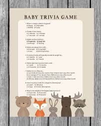 When you're busy planning an amazing thanksgiving dinner, one of the tasks that might fall by the wayside is finding the time to think up engaging ways to entertain guests before the feast starts or after the meal is done. Printable Baby Shower Trivia Game Woodland Animal Theme Baby Facts Woodland Animal Baby Shower Baby Shower Woodland Theme