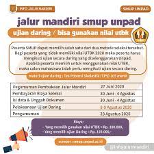 Setiap tahun pendaftaran jalur mandiri untuk unpad mendapatkan antusias bagi peserta yang ingin melanjutkan kuliah di kampus favorit ini. Infomasukptn 2021 On Twitter Info Jalur Mandiri Smup Unpad Menggunakan Nilai Utbk Ujian Daring Pilih Salah Satu Pendaftaran 30 4 Agustus Ujian Daring 8 9 Agustus Tes Tps 105 Menit Biaya