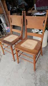 2 antique oak dining chairs * country
