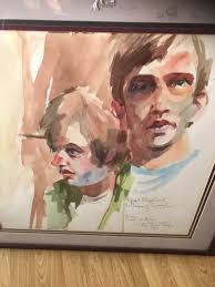 ORIGINAL WATERCOLOUR PAINTING signed by Steve Songer RA b1941 Male portrait  1989 £260.71