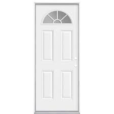 Mmi door's exterior doors allow you to personalize your entryway. Masonite 32 In X 80 In Premium Fan Lite Left Hand Inswing Primed Steel Prehung Front Exterior Door No Brickmold 27976 The Home Depot