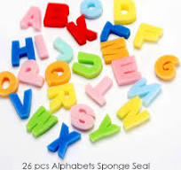 Foska Art Craft Painting 26 PCS Alphabets Sponge Brush Set for Kids