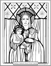 Virgin mary coloring pages are a fun way for kids of all ages to develop creativity, focus, motor skills and color recognition. Baby Jesus And Mary Coloring Page Queenship Of Mary With Jesus