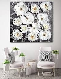 Large Black And White Botanical Prints Shabby Chic Flowers 67 Rustic Floral Painting Black White Black Rustic Large Floral Canvas Art P Floral Wall Art Canvases Shabby Chic Flowers Chic Flowers