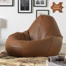 Icon Real Leather Xxl Bean Bag Recliner